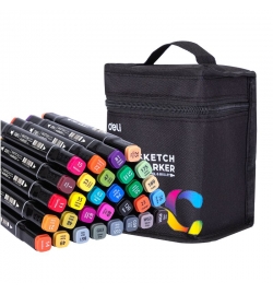 Dual-tip Sketch Markers 30 colors Deli