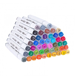 Dual-Tip Sketch Markers 48 Colors Deli