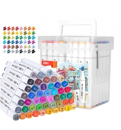 Dual-Tip Sketch Markers 48 Colors Deli