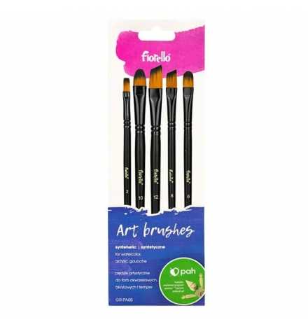 Paint Brush Set 5pcs artistic Nylon Fiorello