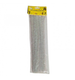 Pipe Cleaners 30cm 50pcs Metallic White