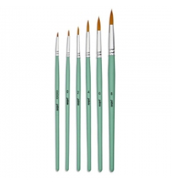 Paint Brush set 6pcs Golden Polymide Short Round - Pebeo