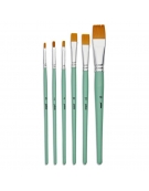 Paint Brush set 6pcs Golden Taklon Short Flat  - Pebeo