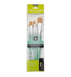 Paint Brush set 6pcs Golden Taklon Short Flat  - Pebeo