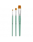 Paint Brush set 3pcs Golden Taklon Short Flat  - Pebeo