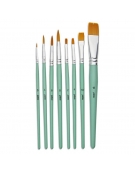 Paint Brushes Golden Taklon 8pcs (4 Round + 4 Flat ) Pebeo