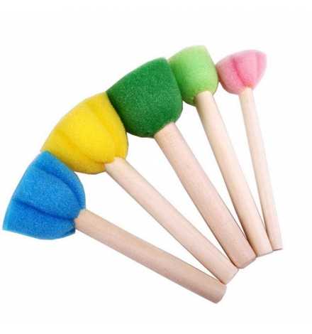 Sponges Flower Shaped Colored 5pcs